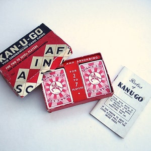 1934 Kan U Go KanUGo Jervis Porter Crossword Card Game Vintage Word Game Playing Cards Vintage Toy For Two to Seven Players