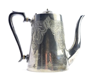 Victorian Tea Pot Harrison Brothers & Howson Vintage Tea Pot Silver Tea Pot Teapot Alpha Plate Halphroid and Lustrous