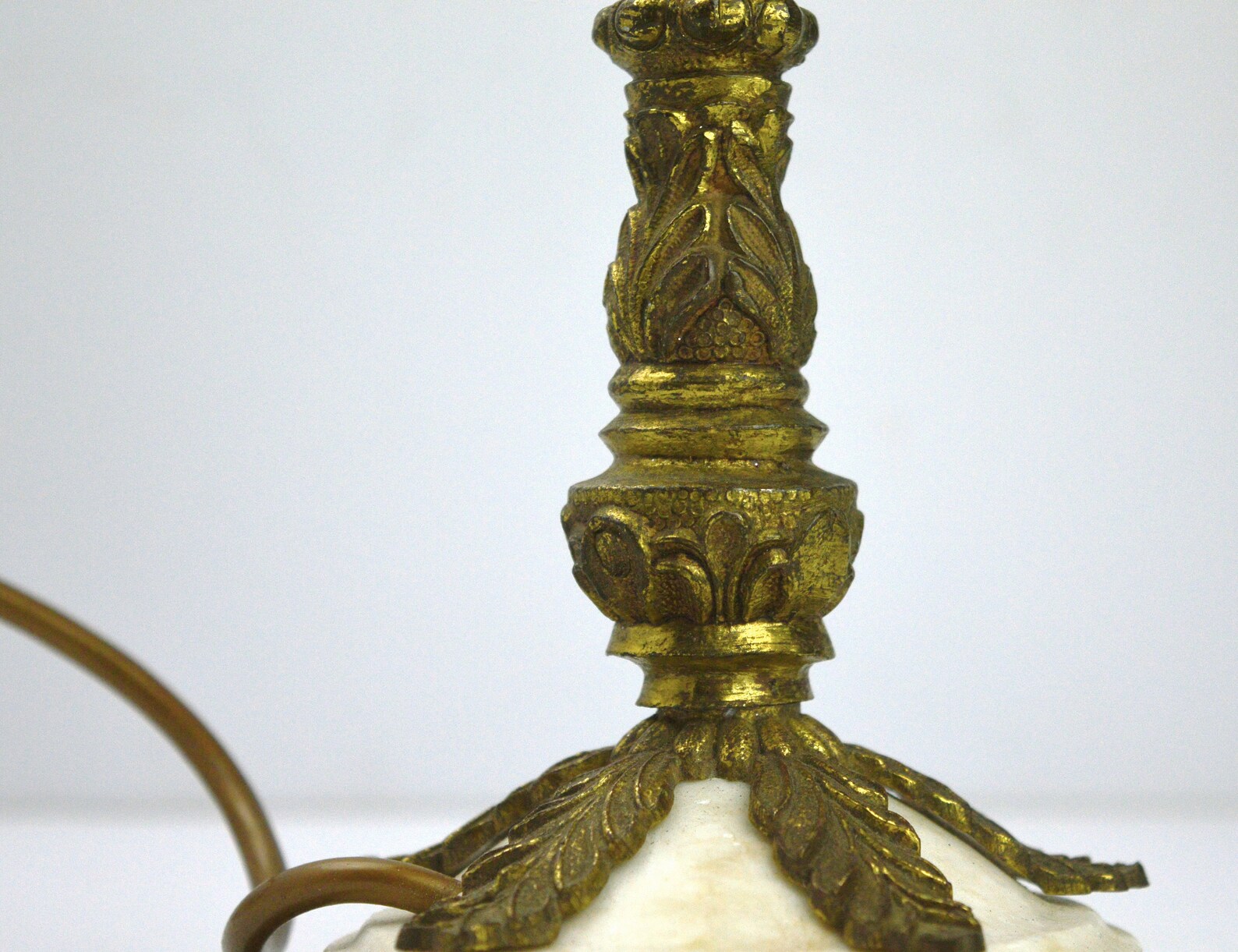 1950s Brass and Marble Lamp Stand Vintage Lamp Base Vintage Alabaster