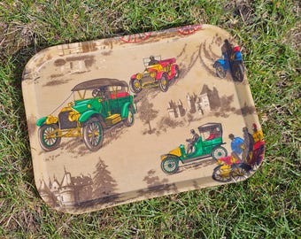 Vintage Motor Car Tray Vintage Serving Vintage Afternoon Tea Vintage Car