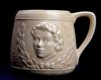 KSP Coronation Mug Cup Queen Elizabeth II Keele Street Pottery