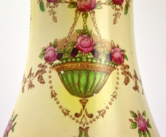 1911 Edwardian Fieldings Crown Devon Vintage Vase Etna Vase Art