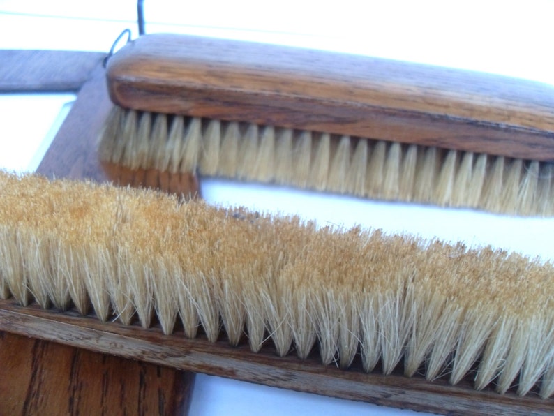 1940s Hanging Wooden Clothes Brush Set Mirror Real Bristles Etsy