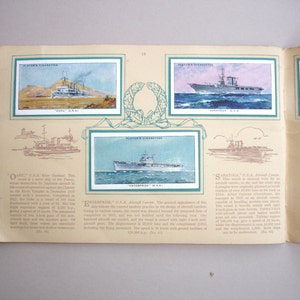 Album der modernen Navalcraft 1939 Vintage Zigarettenkarten Spieler Rauchen Tabak
