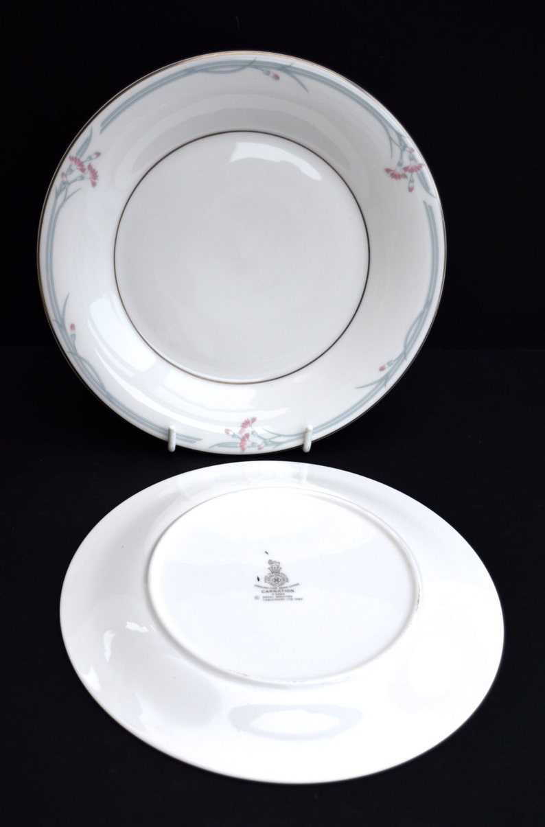 1980s Vintage Royal Doulton Carnation 2 Tea Plates Vintage Housewares Vintage Tea Plates Vintage Dinner Service