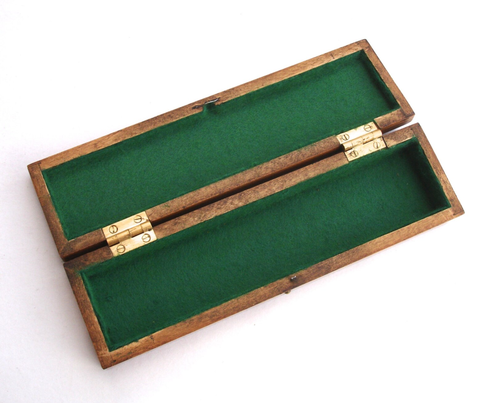 Vintage Wooden Box With a Green Felt Lining Houses of Etsy UK