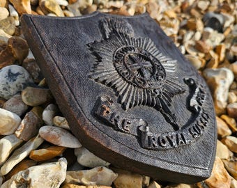 Vintage Royal Sussex Regiment Plaque Royal Sussex Regt Plaque wooden plaque Vintage Plaque Army History