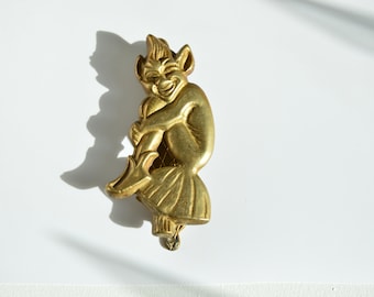 Cornish Imp Door Knocker, Cornish Pixie, Vintage Brass Door Knocker