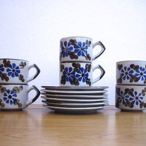 Vintage Coffee Set Retro Coffee Cups and Saucers