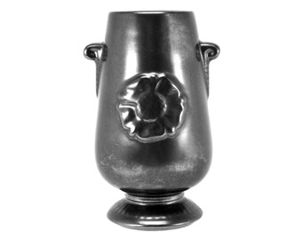 Prinknash Jarrón Negro Lustre Jarrón Jarrón Vintage