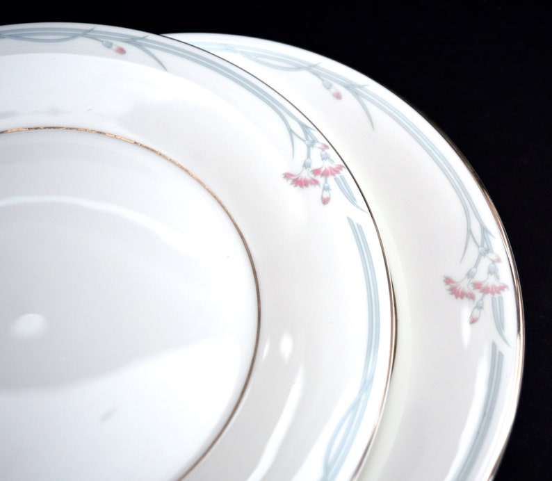 1980s Vintage Royal Doulton Carnation 2 Tea Plates Vintage Housewares Vintage Tea Plates Vintage Dinner Service