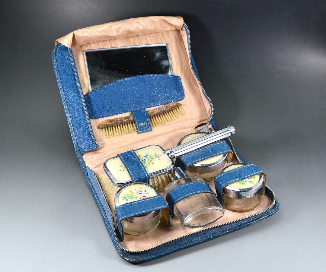 1960s Ladies Vanity Set Vanity Set Vintage Grooming in a Blue Etsy