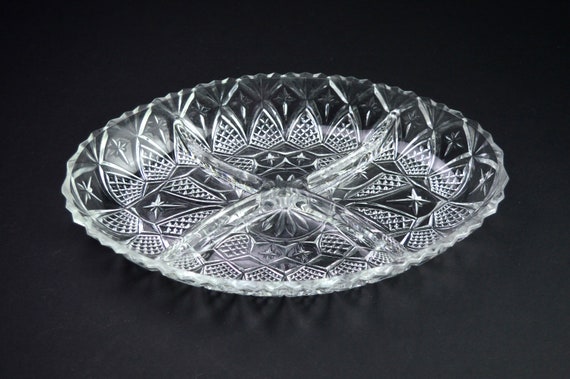 1950s Vintage Glass Dish Nut Dish Tray Vintage Dressing Table Dish Glass Serving Platter Vintage Home Decor Housewares Vintage Party