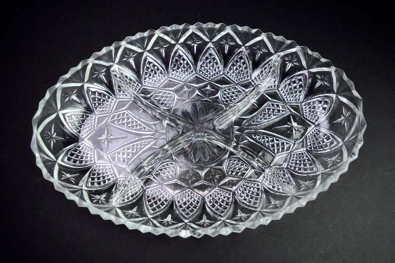 1950-talets vintage glasfat, nötfat, bricka, vintage sminkbord, fat, serveringsfat i glas, vintage heminredning, hushållsartiklar, vintage fest bild 2