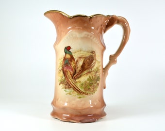Ironstone Jug, Vintage Water Pitcher, Vintage Jug, Brown Jug
