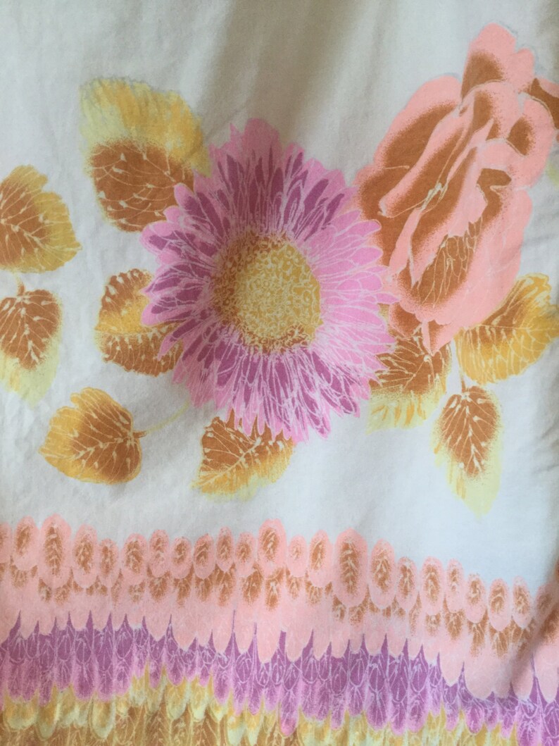 Vintage Cream A-line Dress With Flower Pattern