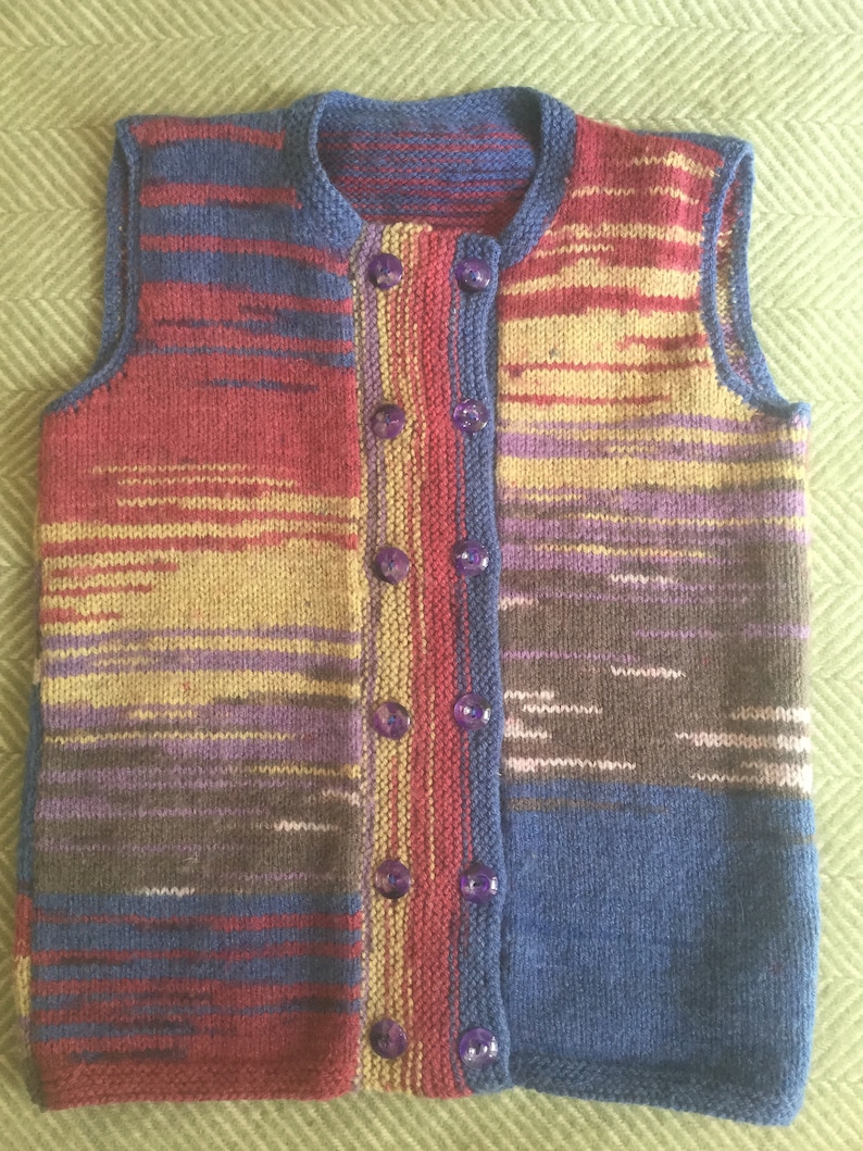 Hand Knitted Nordic Sleeveless Cardigan Waistcoat Vest Tank Top