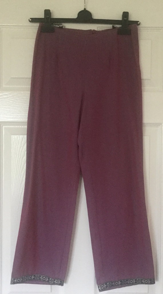 Vintage Purple Two-Tone Capri Trousers - image 1