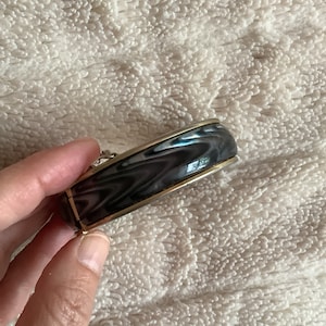 RESERVED Vintage Statement Abalone Pattern Hinge Fastening Bangle Bracelet