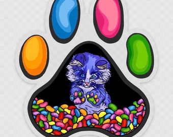 Jellybean Toe Cat (with jellybean toe beans!) Sticker