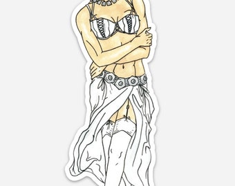 Lady Leia - Pin-Up Style Star Wars Inspired Lingerie Sticker