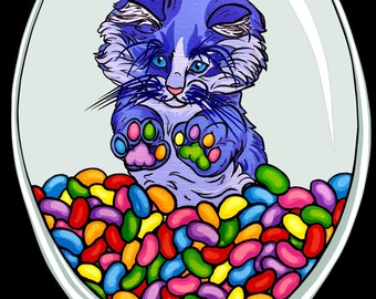 Jellybean Cat (with jellybean toe beans!) Sticker