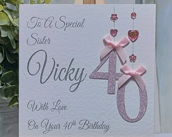 Cute Gift Ideas 40th Cards Handmade Cards Cute Floral Cards 40 And Fabulous Birthday Card Occasion Cards Birthday Card Ideas For Her