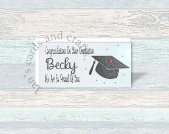 Personalized Graduation Money Wallet: Glitter Card Gift Envelope