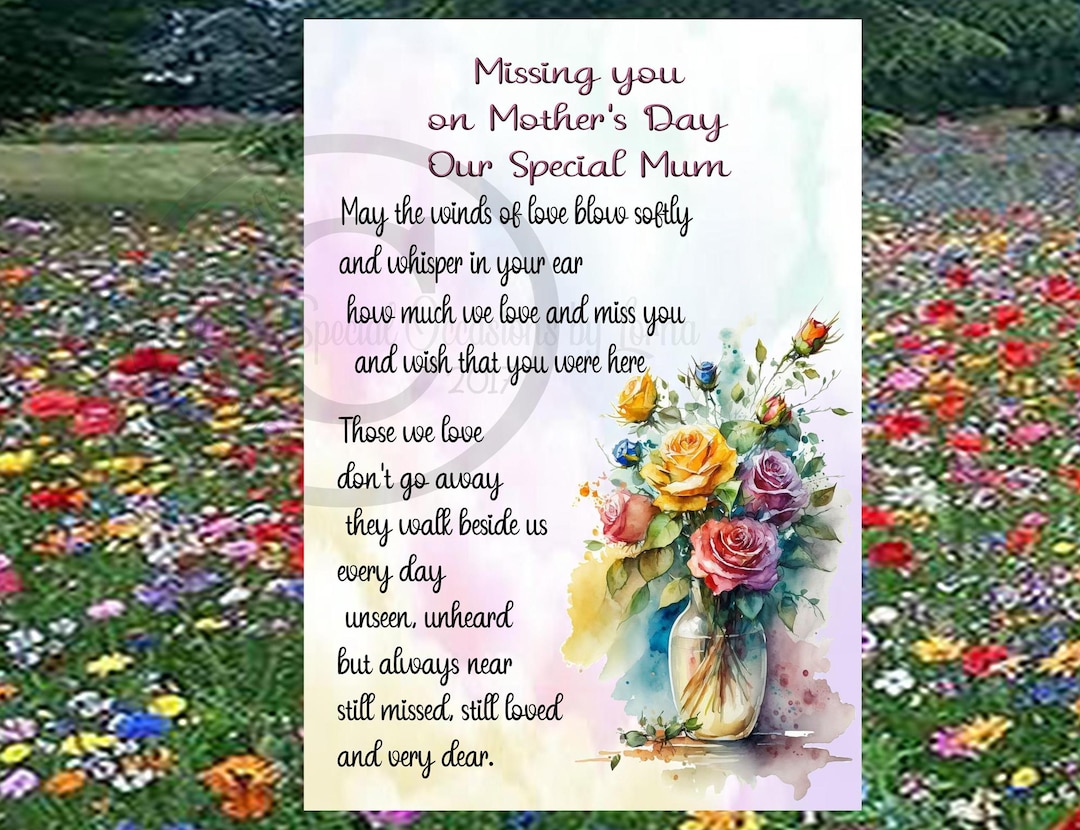MD63 Mother's Day Memorial Card, Mother's Day Grave Decoration Plaque ...