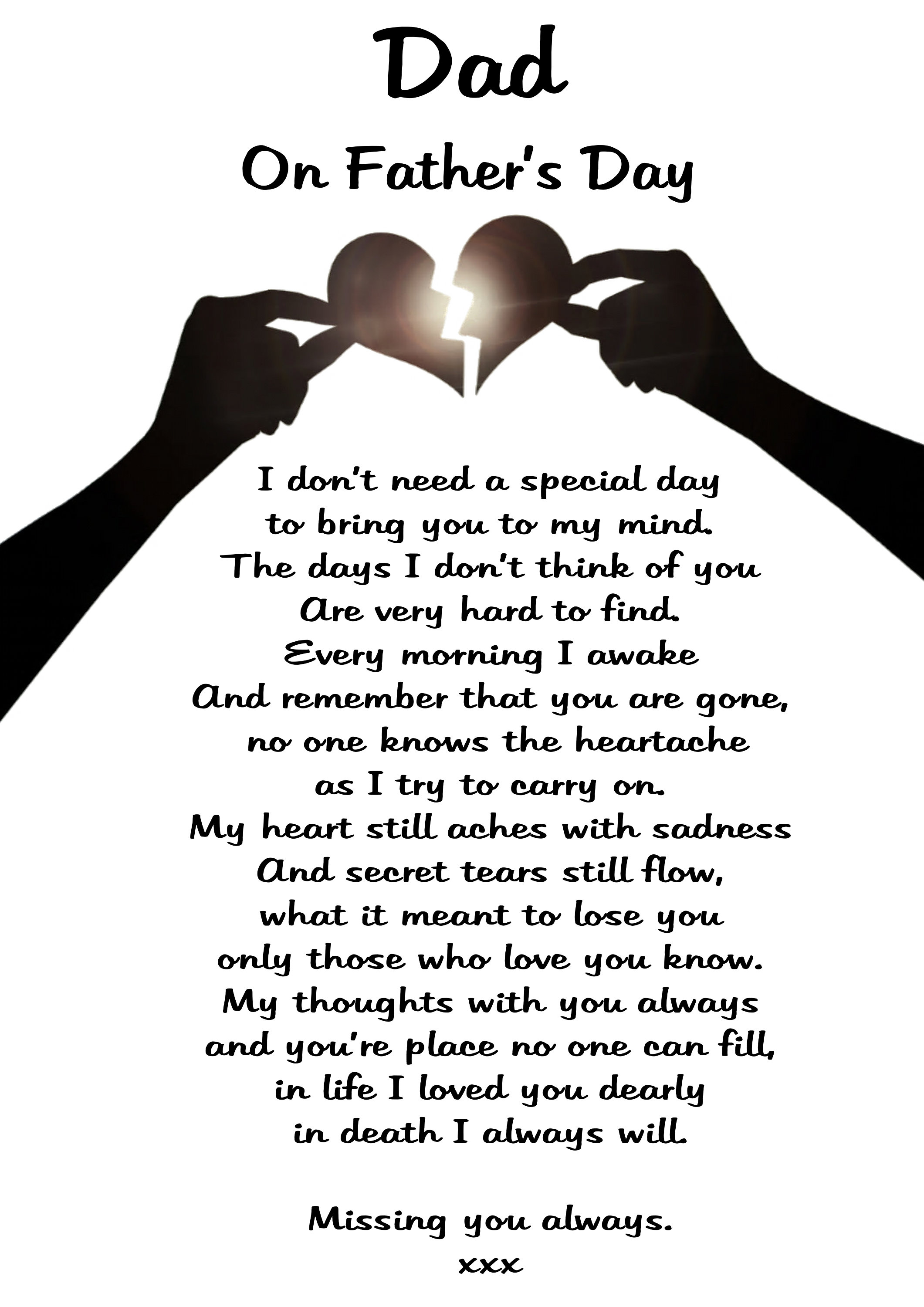 Heavenly Father's Day Memorial Grave Card Fathers Day Etsy UK