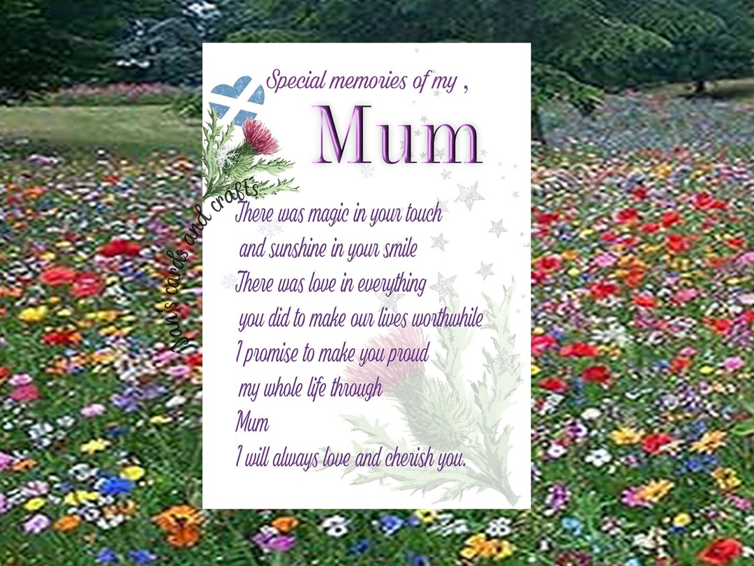 F95 Memorial Card for Mam, Memorial Plaque, Waterproof Memorial Grave ...