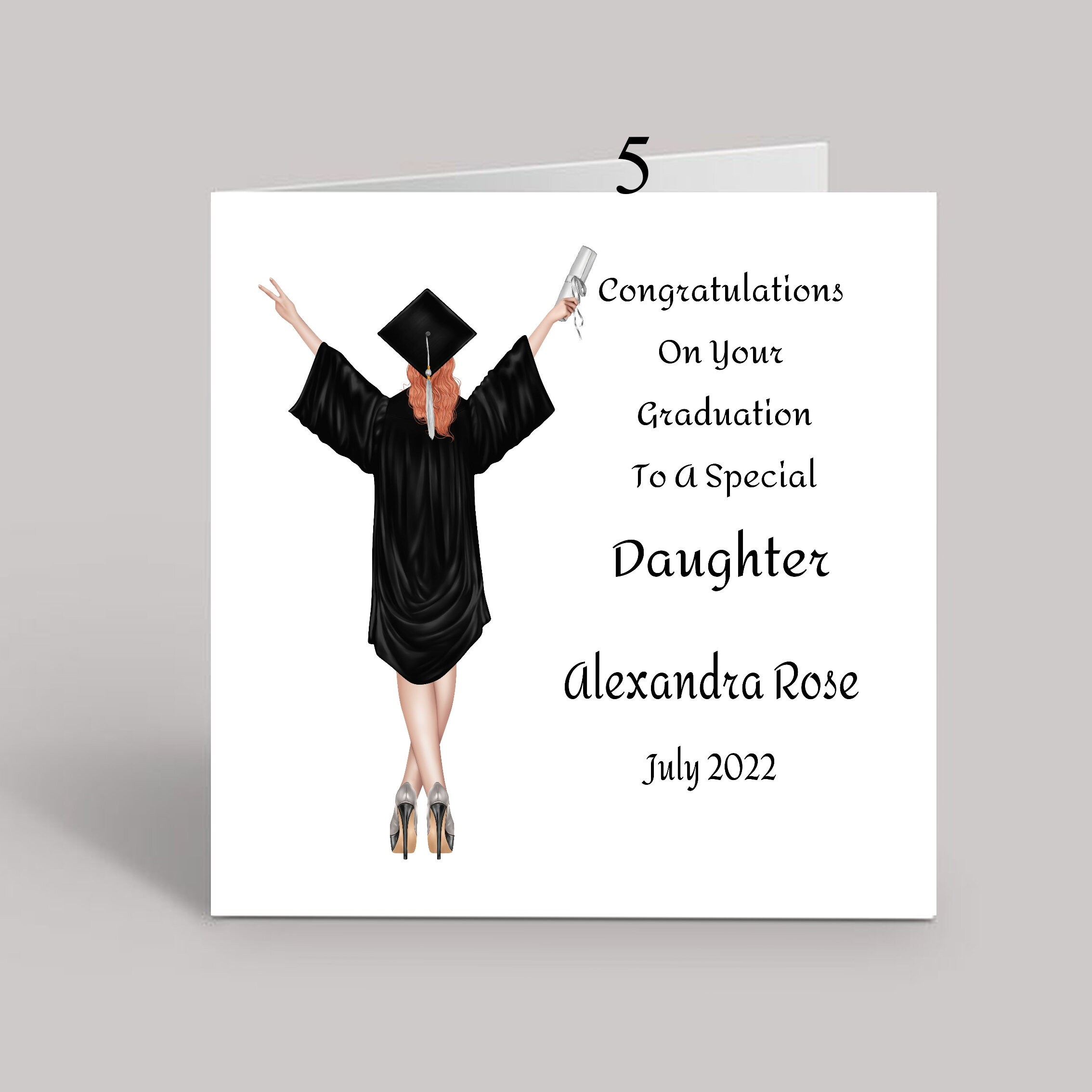 Personalized Daughter Graduation Card: Glitter Pearl Card - Etsy