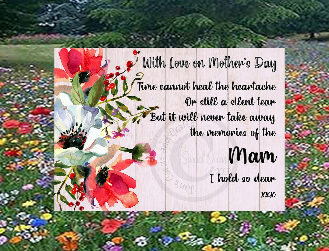 Personalised Mother's Day Memorial Card, Waterproof Graveside ...