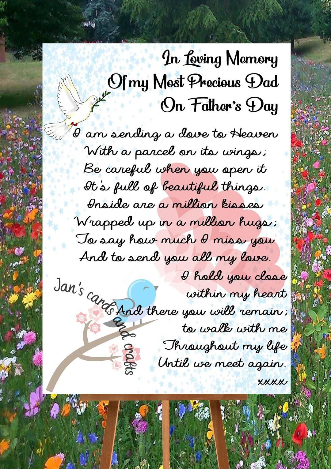 Heavenly Father's Day Memorial Grave Card Fathers Day Etsy