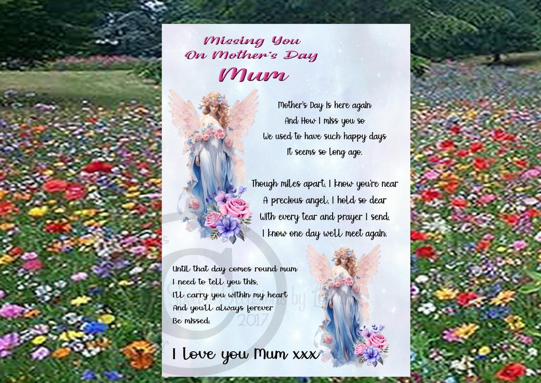 MD17 Mother's Day Memorial Grave Card. Heavenly Mothers Day Card ...