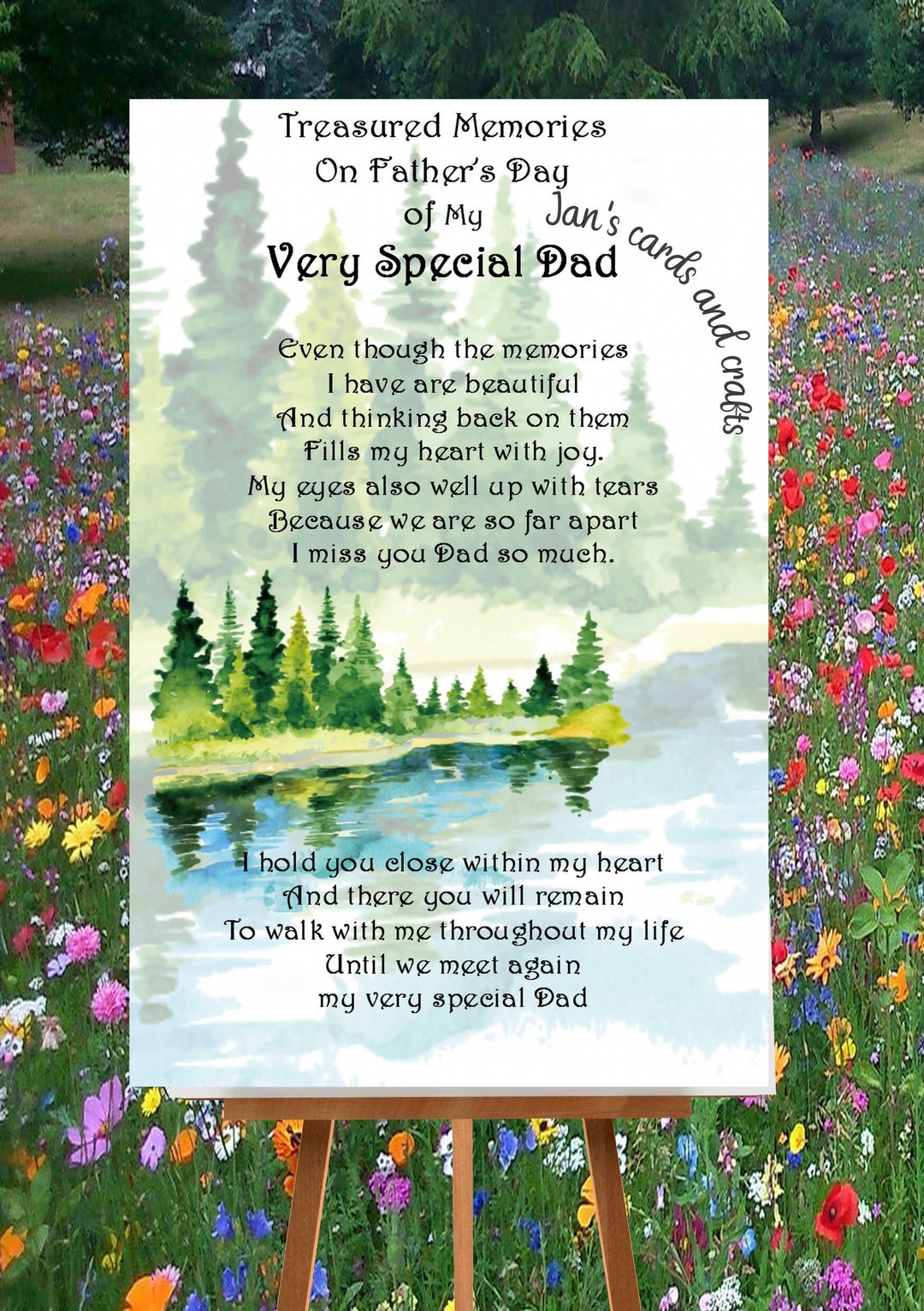 Heavenly Father's Day, Memorial Grave Card, Fathers Day, Treasured