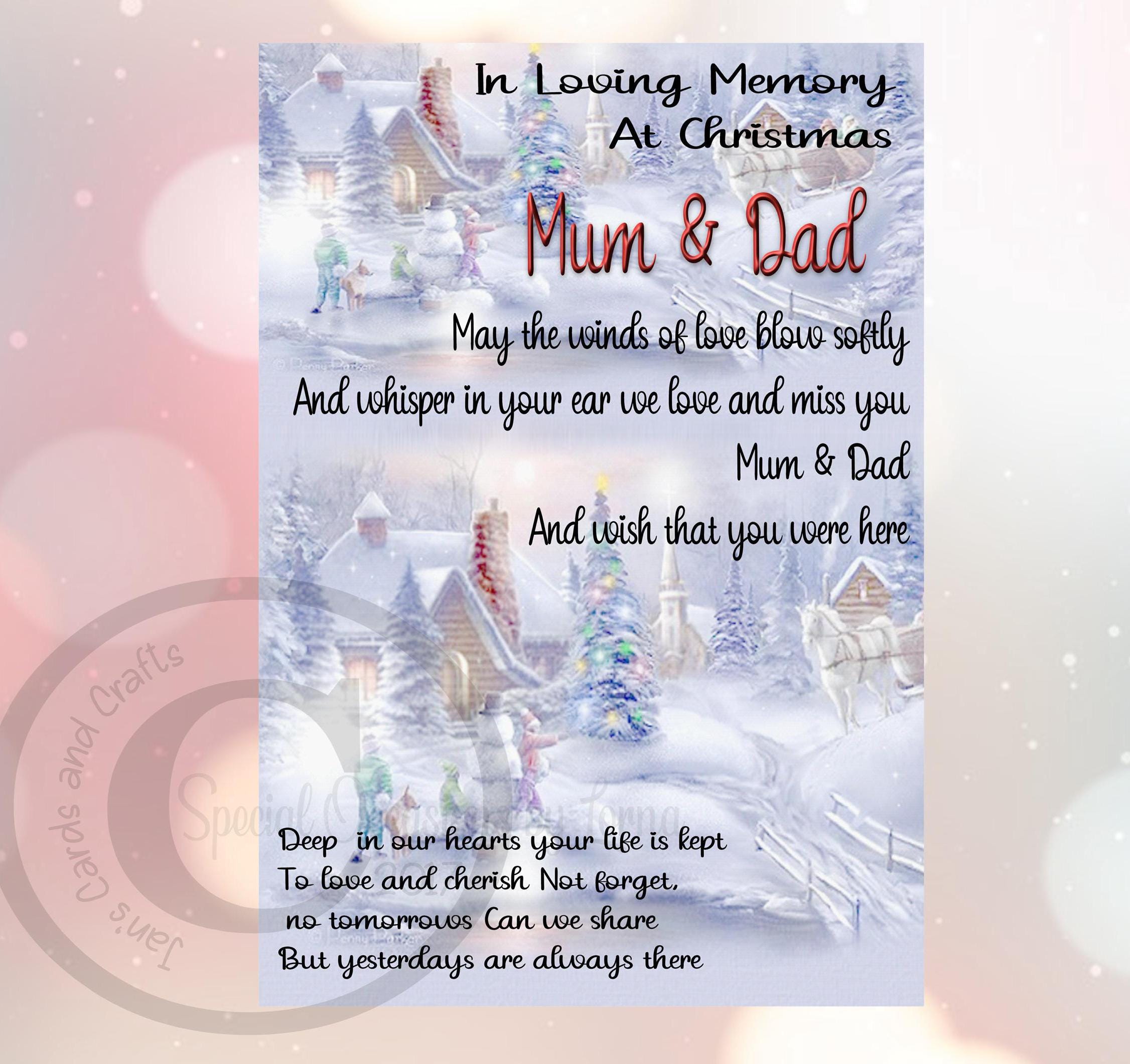 Mum Christmas Memorial Card UK