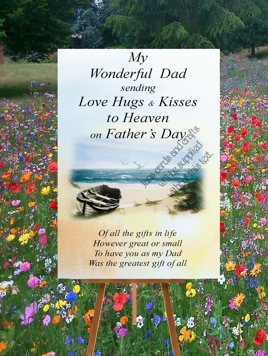Heavenly Father's Day Memorial Grave Card Fathers Day Etsy