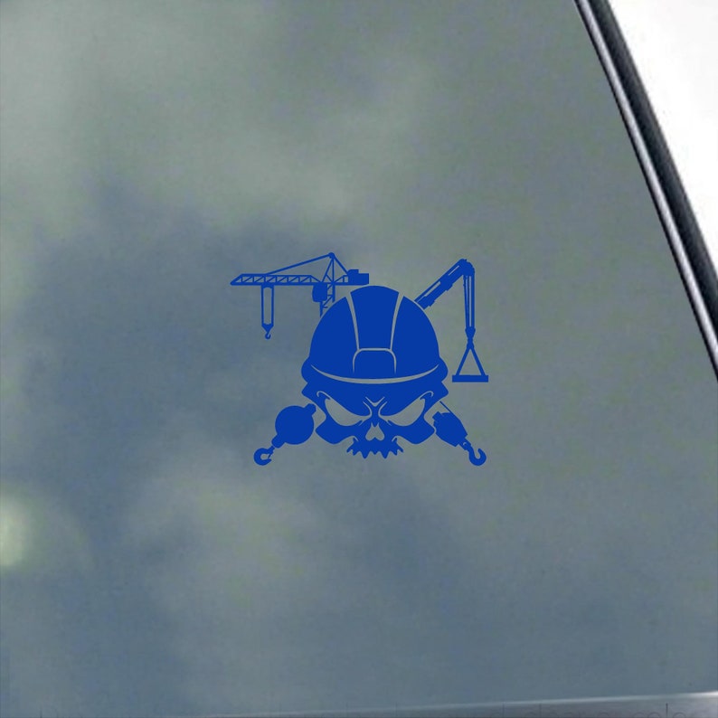 Crane Skull Vinyl Sticker Decal Operator Rigging Heavy Construction ...