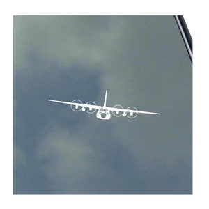 C-130H HERCULES Pilot in Flight with Spinning Blades with Auxiliary Tanks Vinyl Sticker Decal Air Force Military Transport Crew Refuel