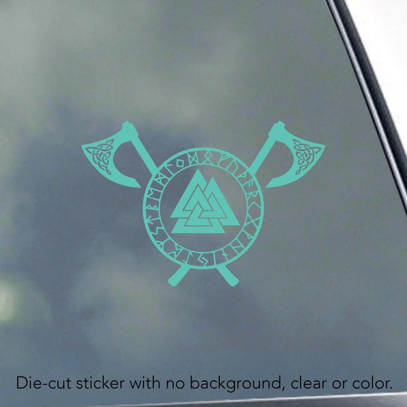 ASATRU RUNE With AXES Vinyl Sticker Decal Asatru Odin Thor Gods Pagan ...