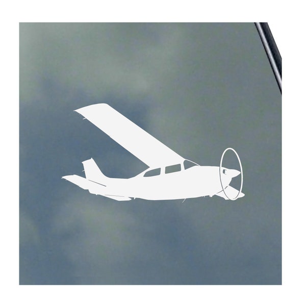 Cessna 210 Centurion Pilot in Flight Vinyl Sticker Decal Travel Flight School Training