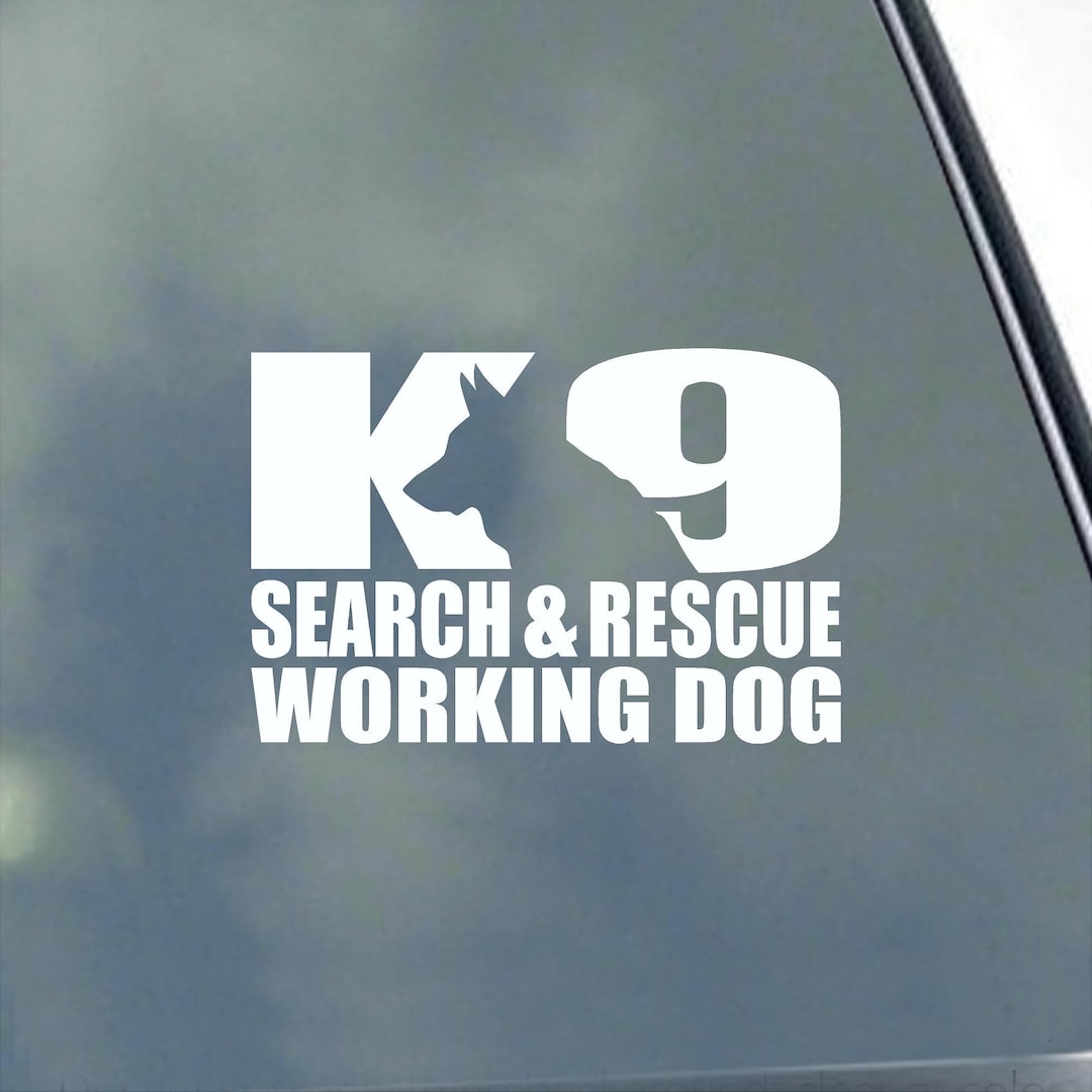 K9 Sticker Square K9 Search & Rescue Working Dog Vinyl Sticker Decal Military Police and ...
