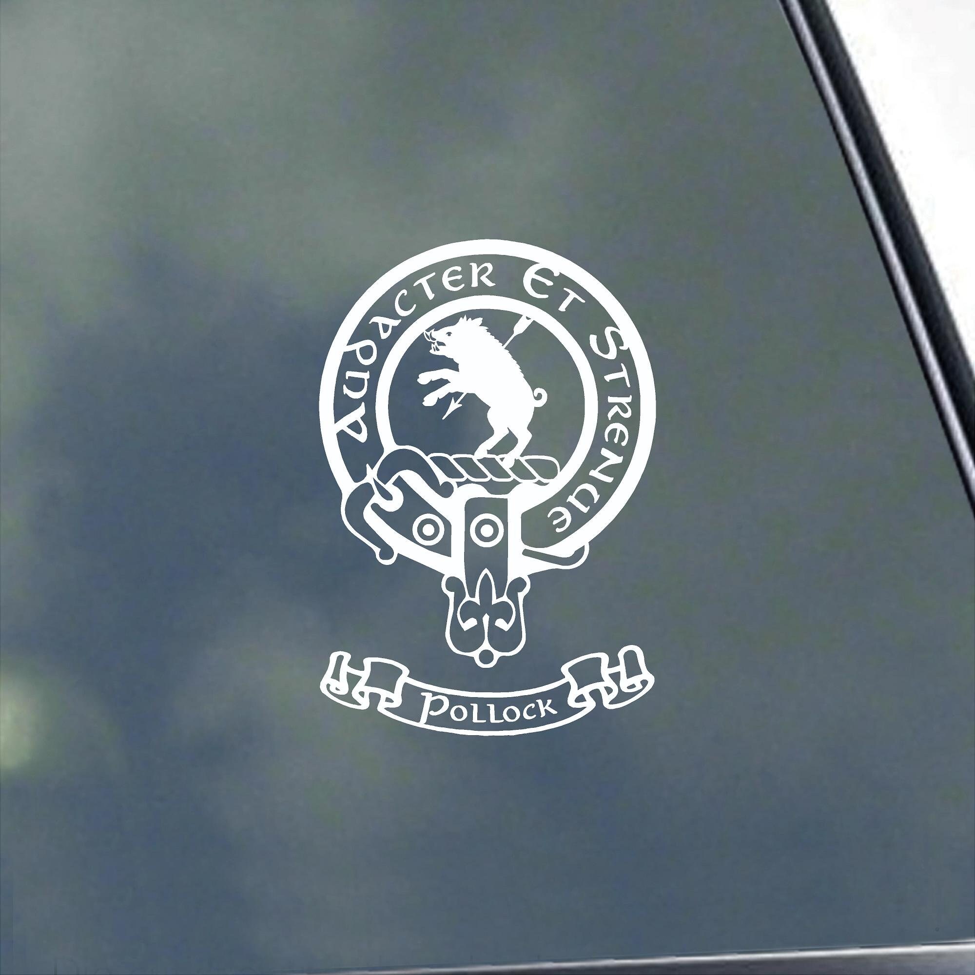 POLLOCK CLAN CREST Vinyl Sticker Decal Truck Car Computer Scottish ...