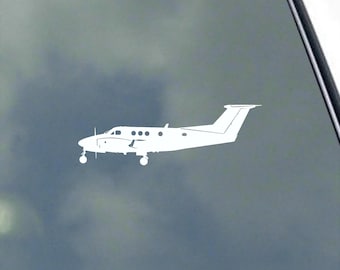 B200 King Air Pilot Side View with Landing Gear Vinyl Sticker Decal KLO Graphics Travel Flight Training Super 1900