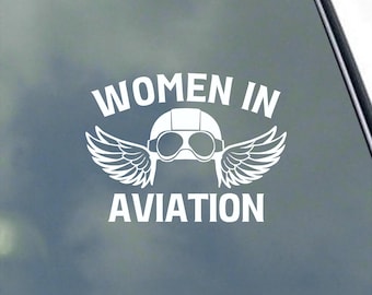 Women in Aviation Vinyl Sticker Decal by KLO Graphics Pilots Private Trainer Earhart Hero History