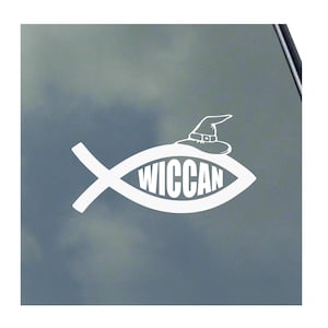 Wiccan Fish vinyl sticker decal Pagan Gods Druid Pentacle