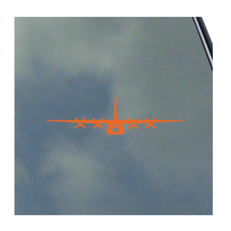 C-130 Hercules Pilot Sticker - Air Force Military Transport Decal, 6x1.5 Inches, White Vinyl