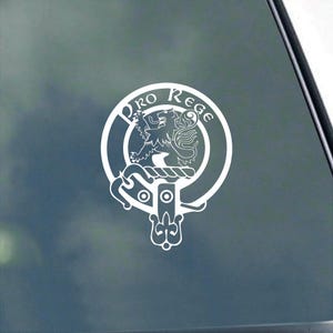 Pegatina de vinilo con el escudo del clan MacPHEE (MacFie) para ordenador de coche o camión, tartán escocés
