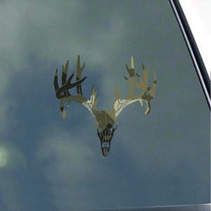 Adesivo de vinil DEER ANTLERS para caça, caveira de veado, caçador, esportivo, carro, caminhão, janelas